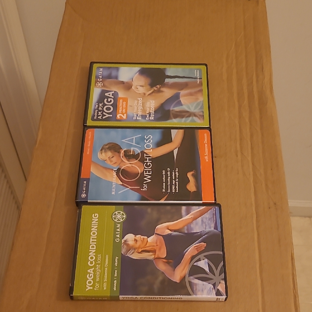 GAIAM Yoga DVD Set - Green, Blue, Orange